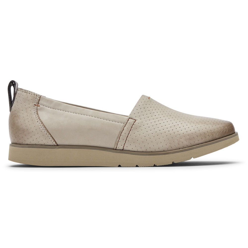 Rockport Singapore Womens Slip-On - Cobb Hill Laci Beige - MG1790642